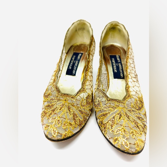 Stuart Weltzman For Martinique Gold Colored High Heels US 8 1/2 NO HEEL CAPS - Picture 3 of 15